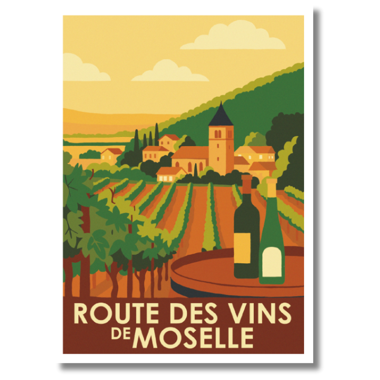 Illustrierte Poster Mosel A6 | MOSL